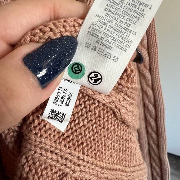 NWT Aerie Mini 100% Cotton Cable Knit Cropped Sweater Beach Dune Women’s Small - Picture 14 of 14